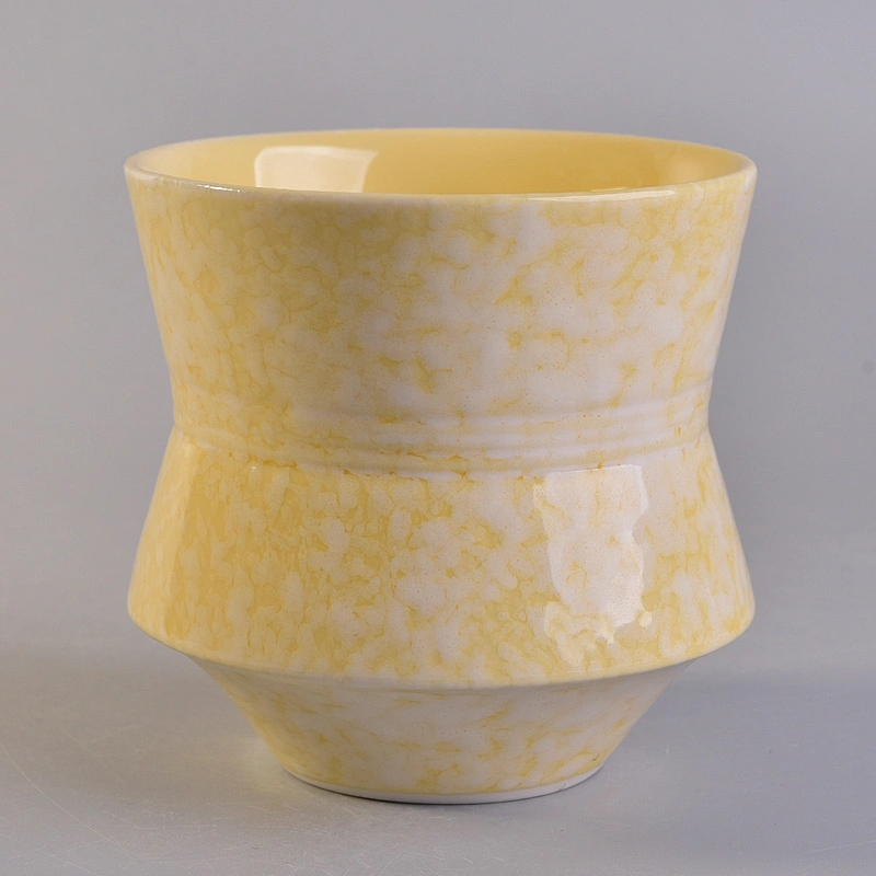 Suppliers gold luxury ceramic jars container for candles making