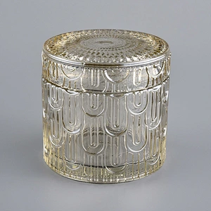 Wholesale Beautiful Empty Glass Candle Jar With Lids