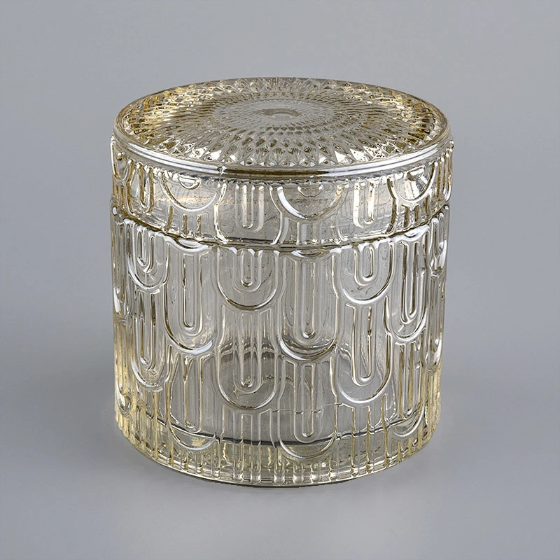 Wholesale Beautiful Empty Glass Candle Jar With Lids