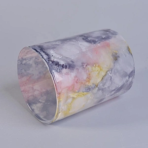 Wholesales custom empty colored cylinder ceramic candle jar bulk