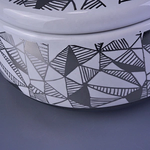 Sunny good price silver custom scented ceramic candle holder with lid