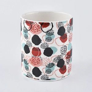 Full decal printing Christmas Decorative ceramic candle jars
