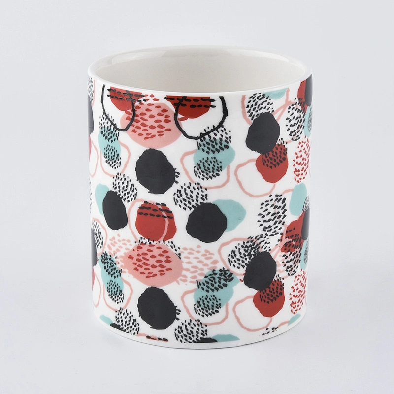 Full decal printing Christmas Decorative ceramic candle jars