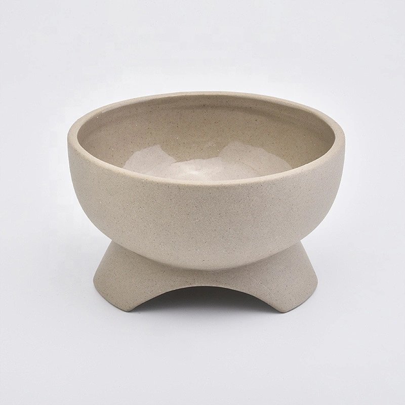 Unique Bowl Shaped Candle Ceramic Jar For Home Decor