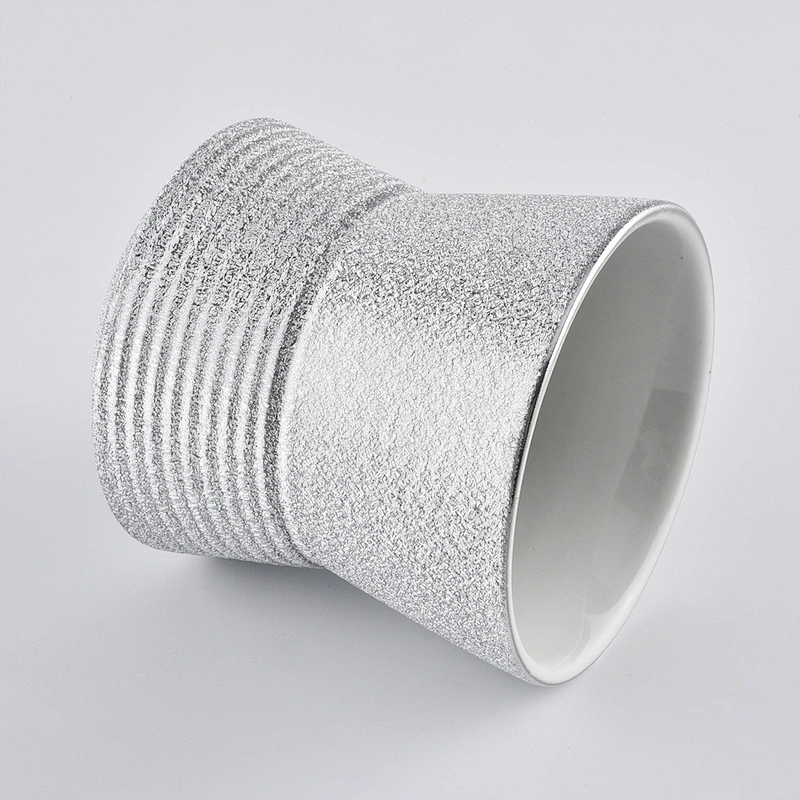 luxury metallized ceramic candle holder