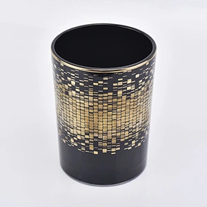 Decorative Glass Candle Jar Wholesale Which Black Spray Color