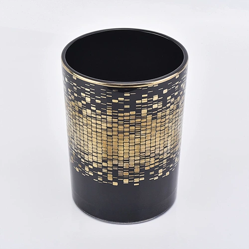 Decorative Glass Candle Jar Wholesale Which Black Spray Color