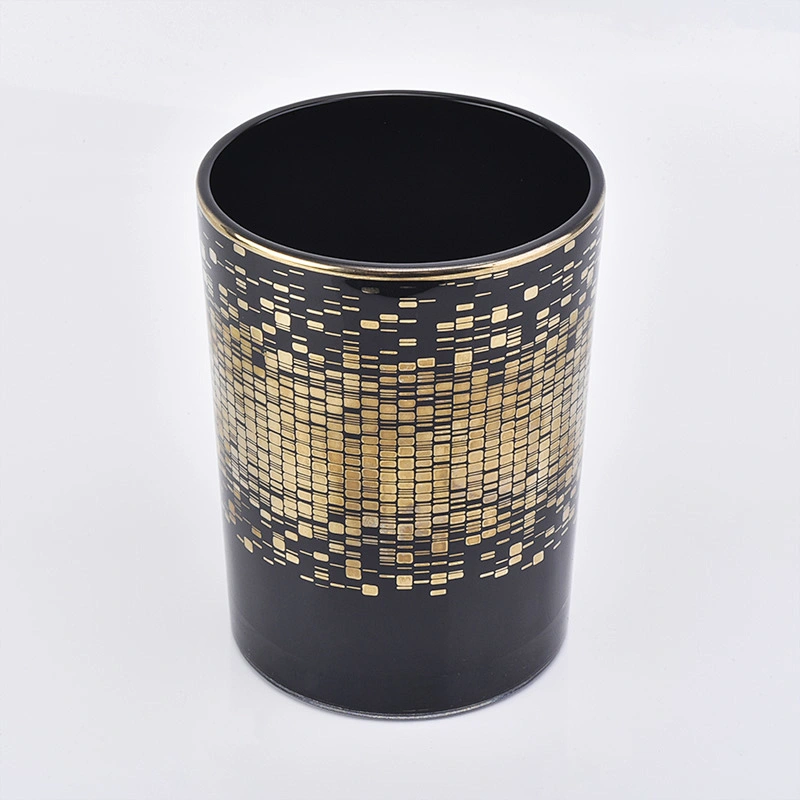 Decorative Glass Candle Jar Wholesale Which Black Spray Color