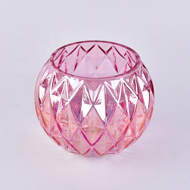 10oz Round red religious glass bowl candle container