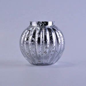 Luxury round silver mercury glass candle holder 10oz 20oz