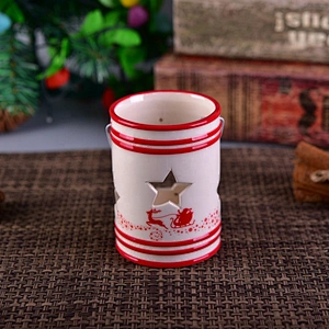 Christmas star tealight ceramic candle jar