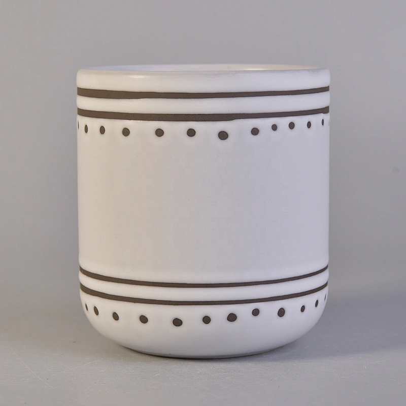 Sunny frost luxury white candle ceramic candle vessels 8oz 11oz