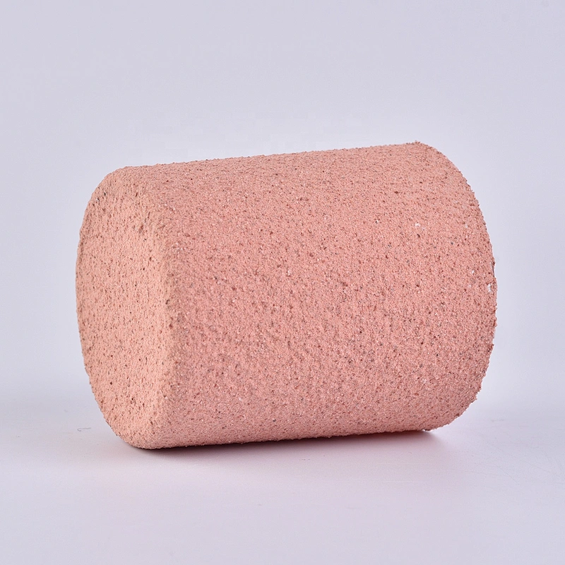 Wholesales Home decor pink cylinder decorative empty cement candle vessel