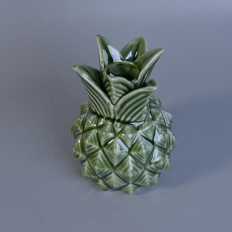 Sunny Wholesales pineapple empty ceramic candle vessels with lids
