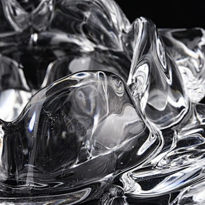 Custom lotus Wholesales luxury tealight crystal glass candle jar