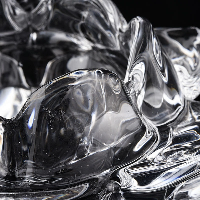 Custom lotus Wholesales luxury tealight crystal glass candle jar