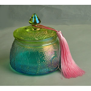 Home decoration tealight scented glass candle holder with lid