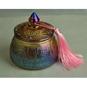 10oz Home decoration luxury customized candle glass container with lid