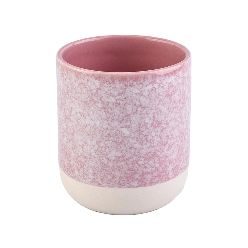 10oz 20oz Wholesales custom pink luxury ceramic candle jar holders