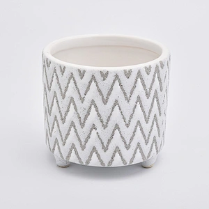 Wave Pattern Ceramic Candle Holders Votive Candlestick for Home Decor
