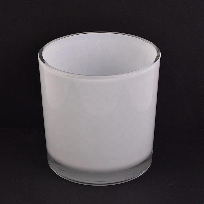 hot sales 14 oz white glass candle jars