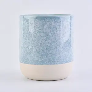 spring luxury blue ceramic candle holder