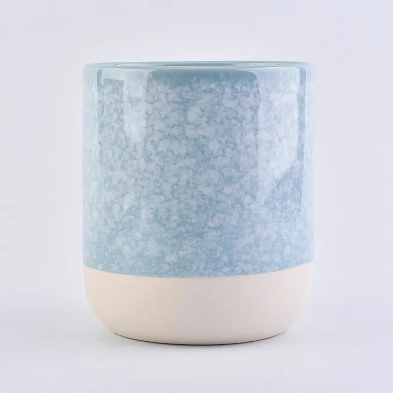 spring luxury blue ceramic candle holder
