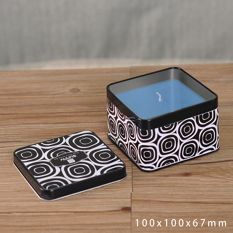 Square Shaped Tin Candle Jar Metal Jar For Candle Making