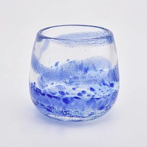 Pure candle holder glass with small bubble