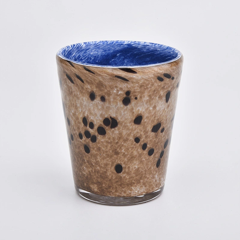 votive candle holders with coloful decorations