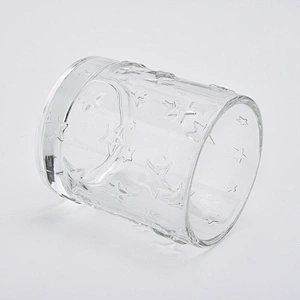 2oz wholesales little star transparent glass candle holders home decorations candle containers