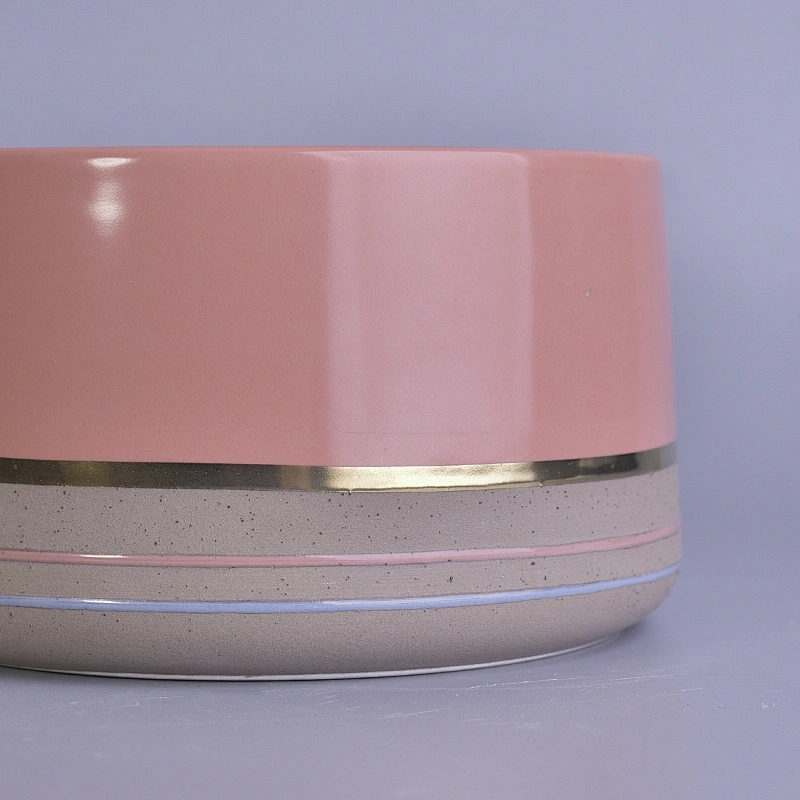 Sunny good price custom candle ceramic jars in pink