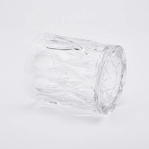 Transparent engraved glass candle cups home decor