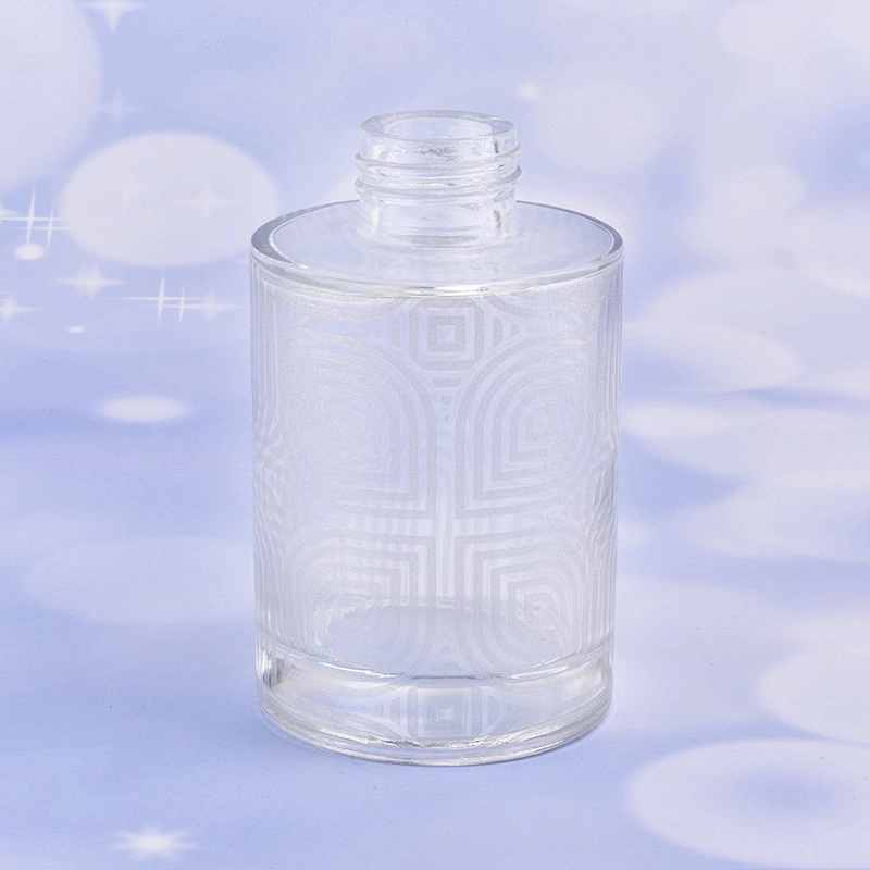 Cylinder decal bronzing glass diffuser bottle glass perfume bottle fragrance