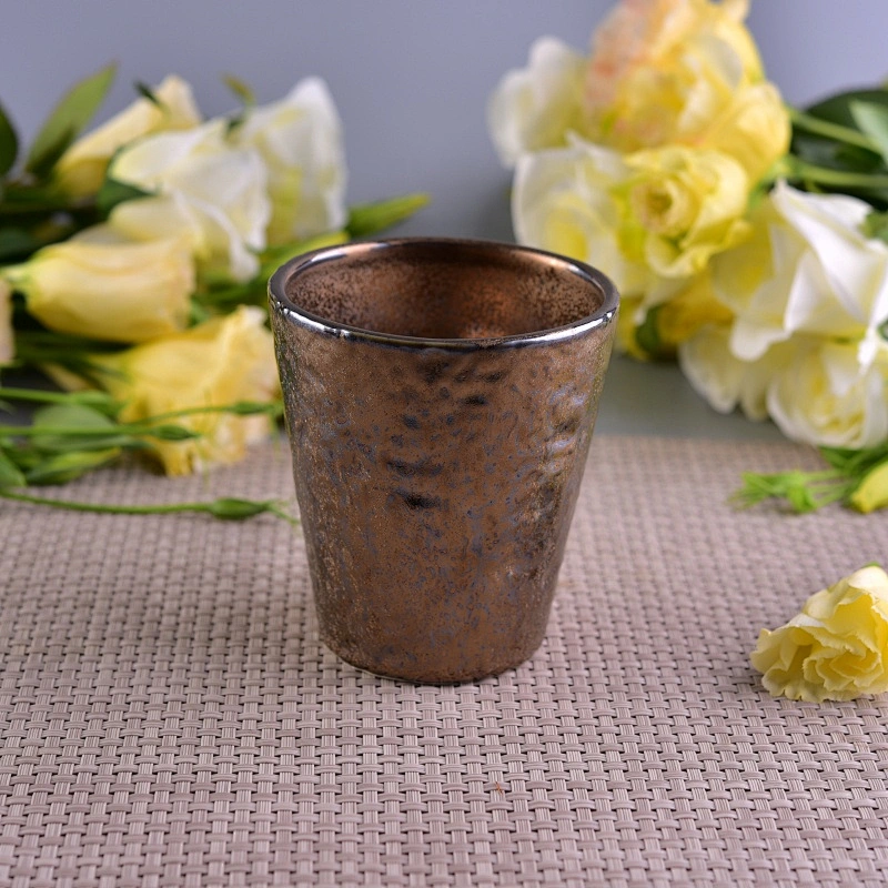 10oz 20oz Home decoration wholesales brown ceramic candle jars