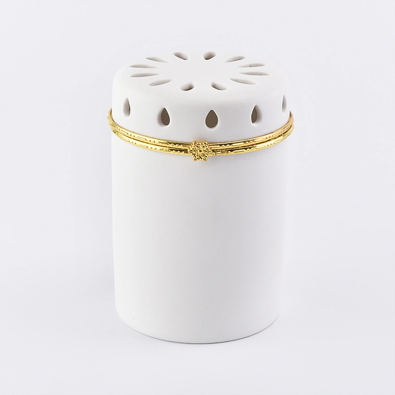 White ceramic candlestick for home decor scented candle