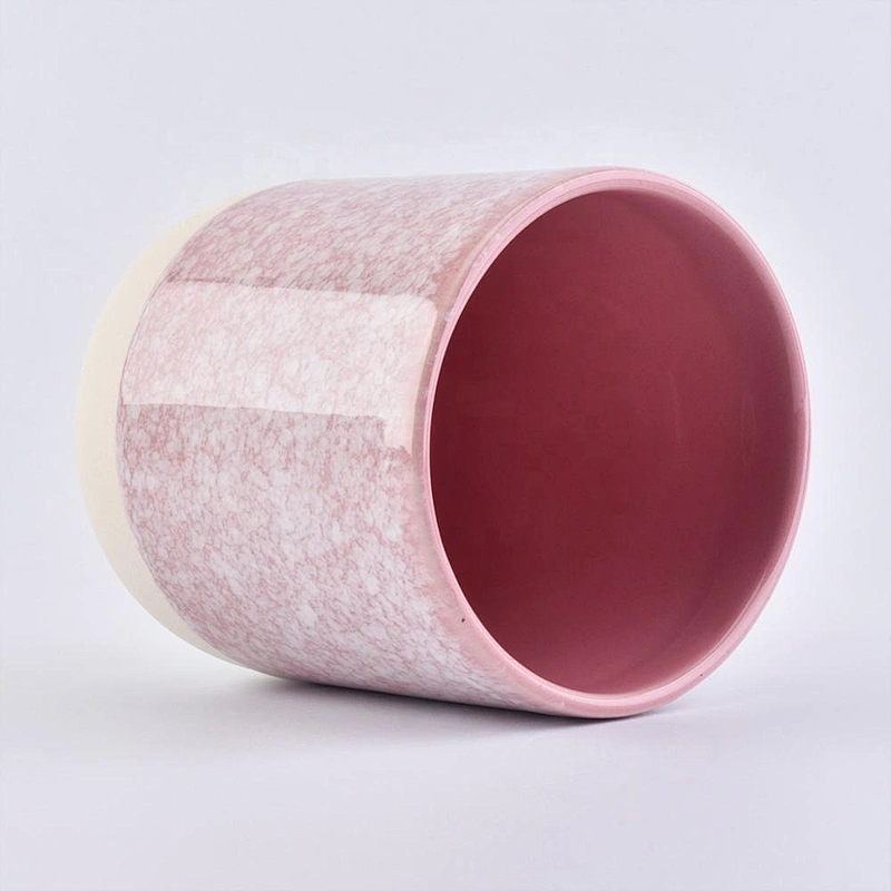 10oz 20oz Wholesales custom pink luxury ceramic candle jar holders