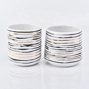 8oz home decoration hot stamping ceramic candle holders