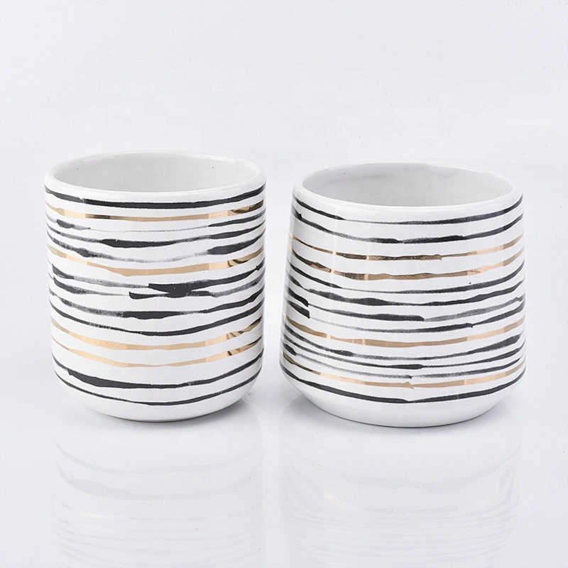 8oz home decoration hot stamping ceramic candle holders