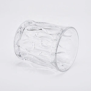 Transparent engraved glass candle cups home decor