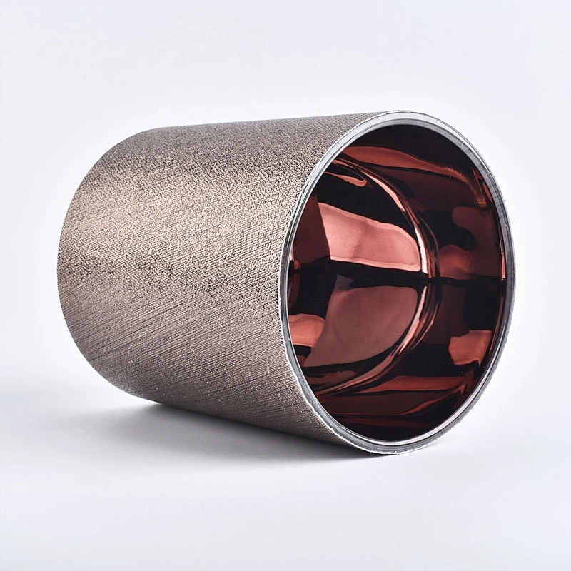 Suppliers amber luxury PU cylinder leather candle holders 8oz 10oz