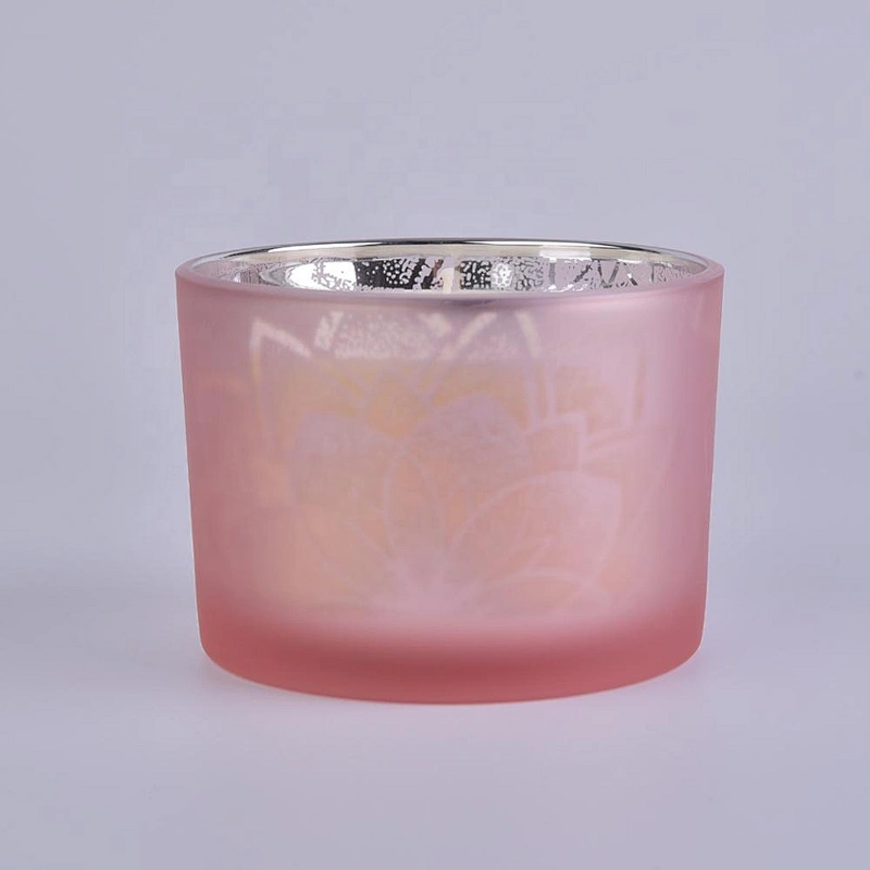 6oz 8oz 10oz matte pink glass jar candles with wooden lid