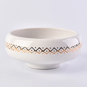 Home decor circle decorative standing ceramic candle container