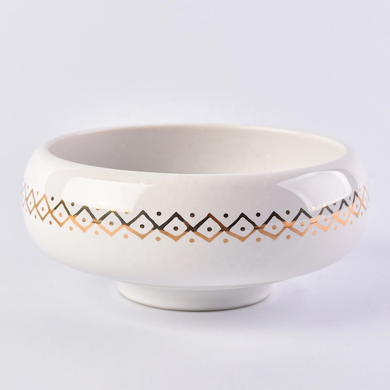Home decor circle decorative standing ceramic candle container