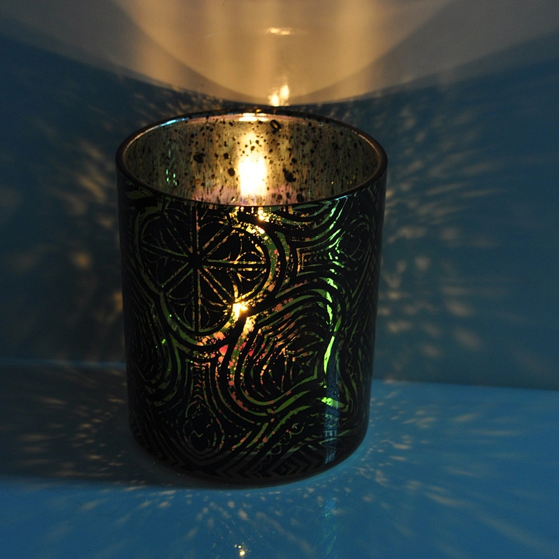 10oz 20oz Wholesales recycled tealight black glass candle holder for home decor with packaging