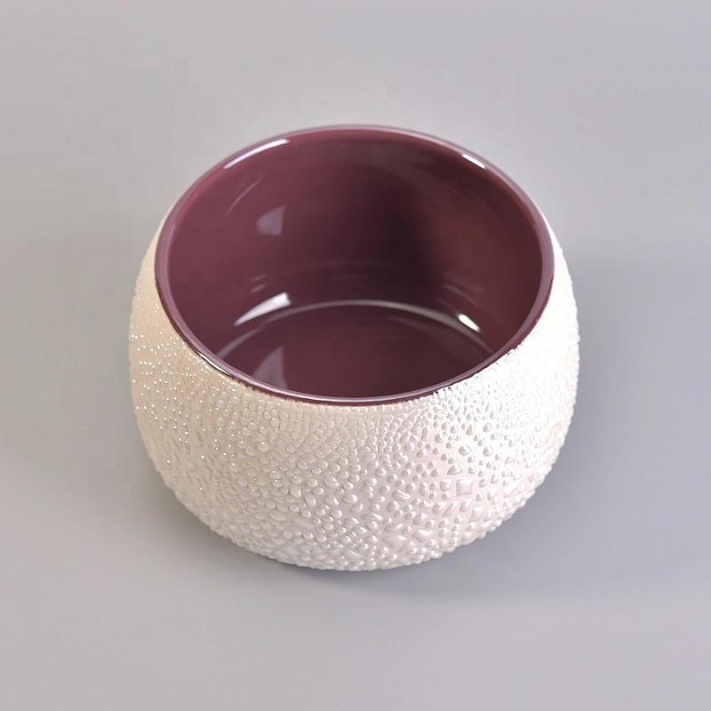 Bulk empty white ceramic candle holder for wedding
