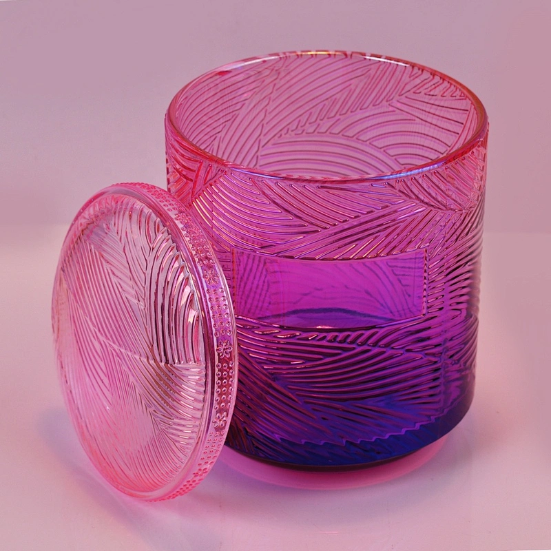 10oz 20oz Luxury lotus tealight glass candle holder with lids
