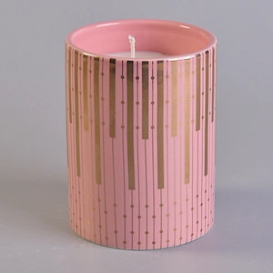Real Gold Decal Ceramic Candle Jar