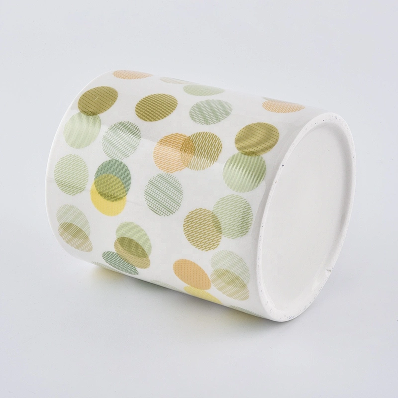 Wholesales luxury white custom candle ceramic holder vessels