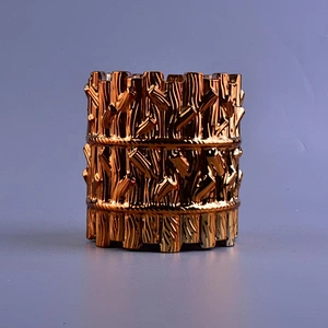Luxury branch tree design gold crystal glass candle holders 8oz 10oz 12oz